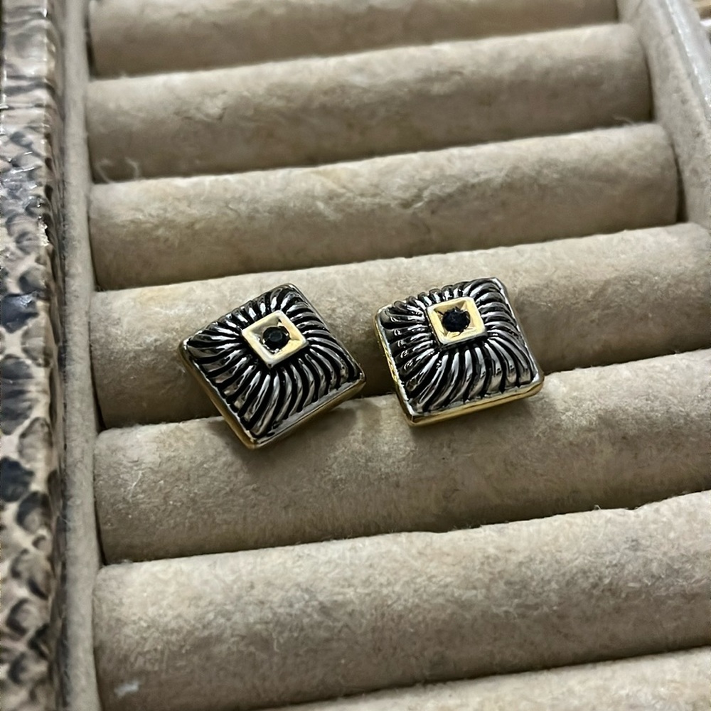 Woven Gold and Silver Earrings